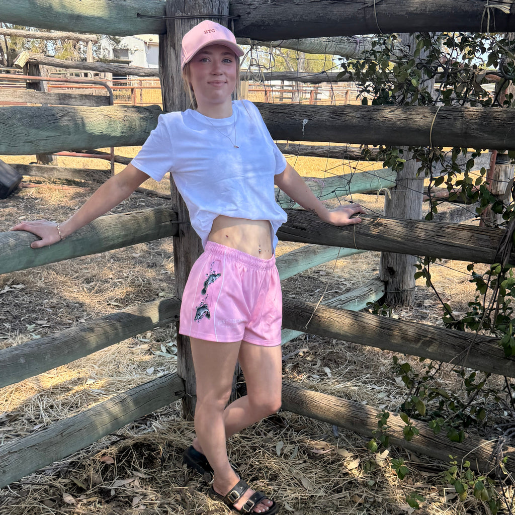 Adult - Murray Cod Footy Shorts - Pink