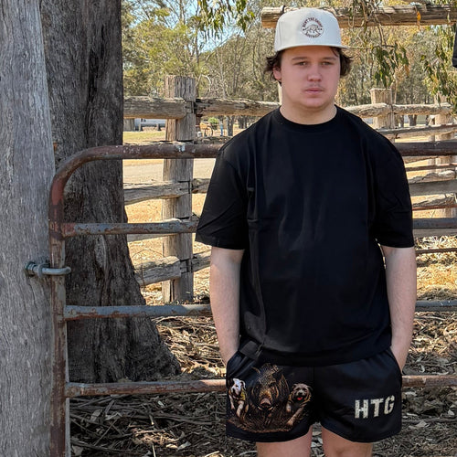 Adult - Hog & Dogs Footy Shorts - Black