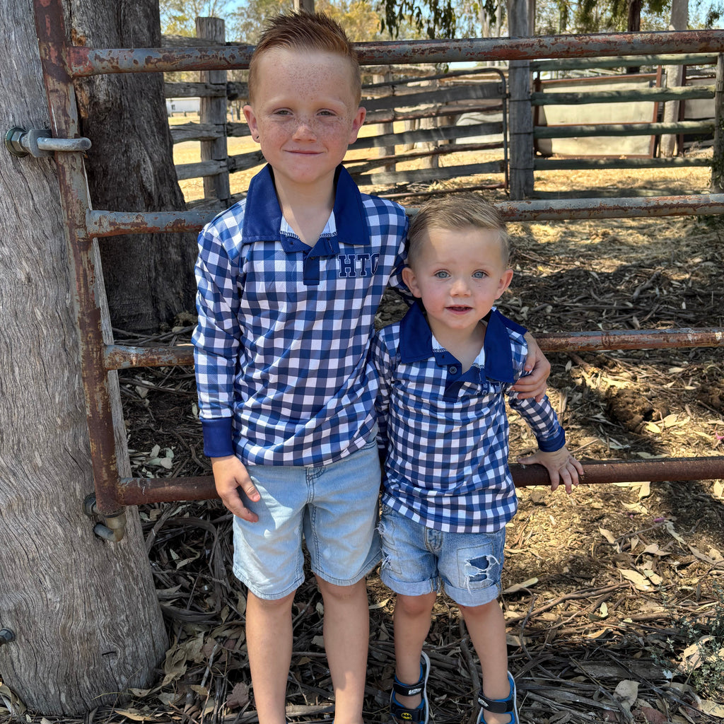 Baby - Gingham Fishing Shirt - Blue