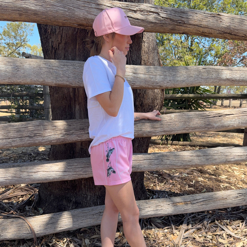 Adult - Murray Cod Footy Shorts - Pink