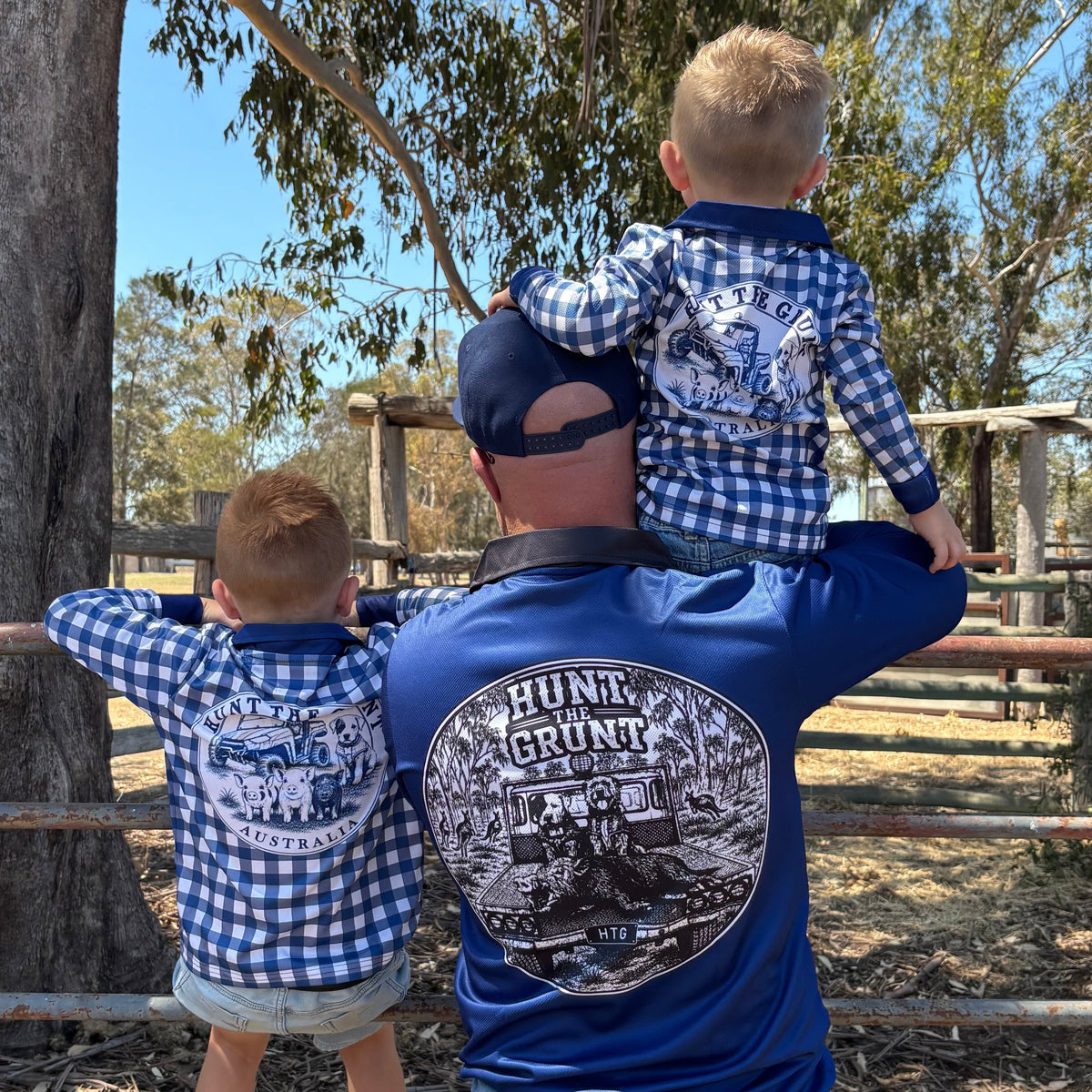 Little Kids - Gingham Fishing Shirt - Blue