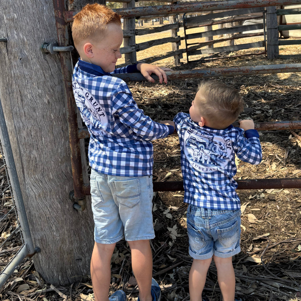 Baby - Gingham Fishing Shirt - Blue