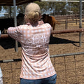 Adult - Gingham Long Sleeve Fishing Shirt - Beige