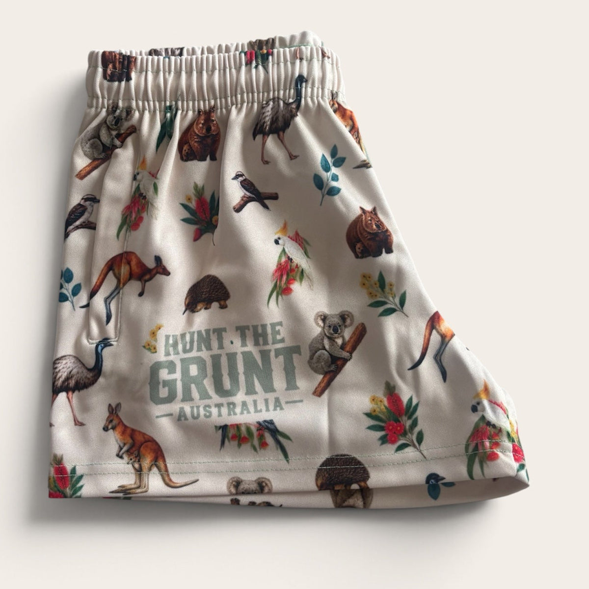 Youth - Native Print Footy Shorts - Green