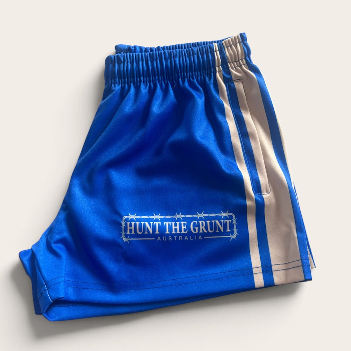 Youth - Barb Wire Footy Shorts - Blue & Cream