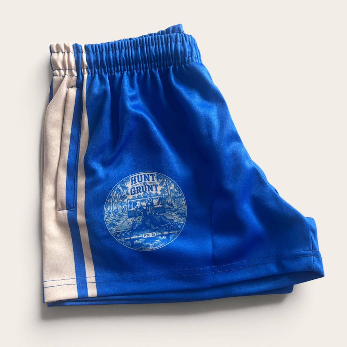 Youth - Barb Wire Footy Shorts - Blue & Cream